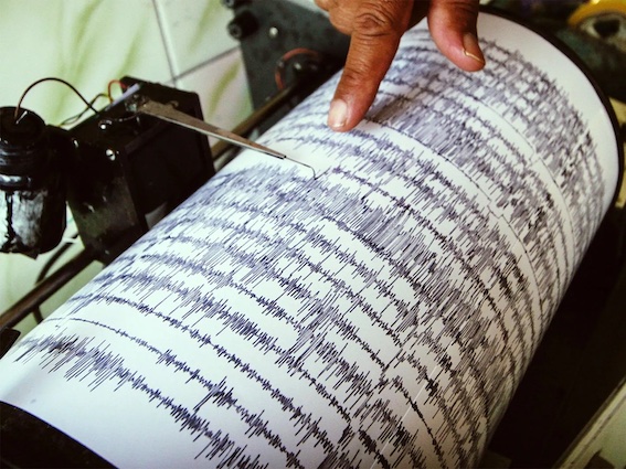 A picture of a seismograph recording seismic waves during an earthquake visualises the link to our Observational Data Catalogue. Image credit: Wf Sihardian—EyeEm/Getty Images
